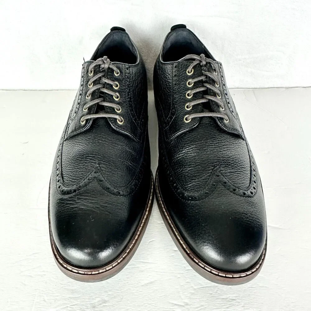 Cole Haan Men's Watson Casual Wigtip Oxford Dress Shoe Size 10 Black EUC Leather